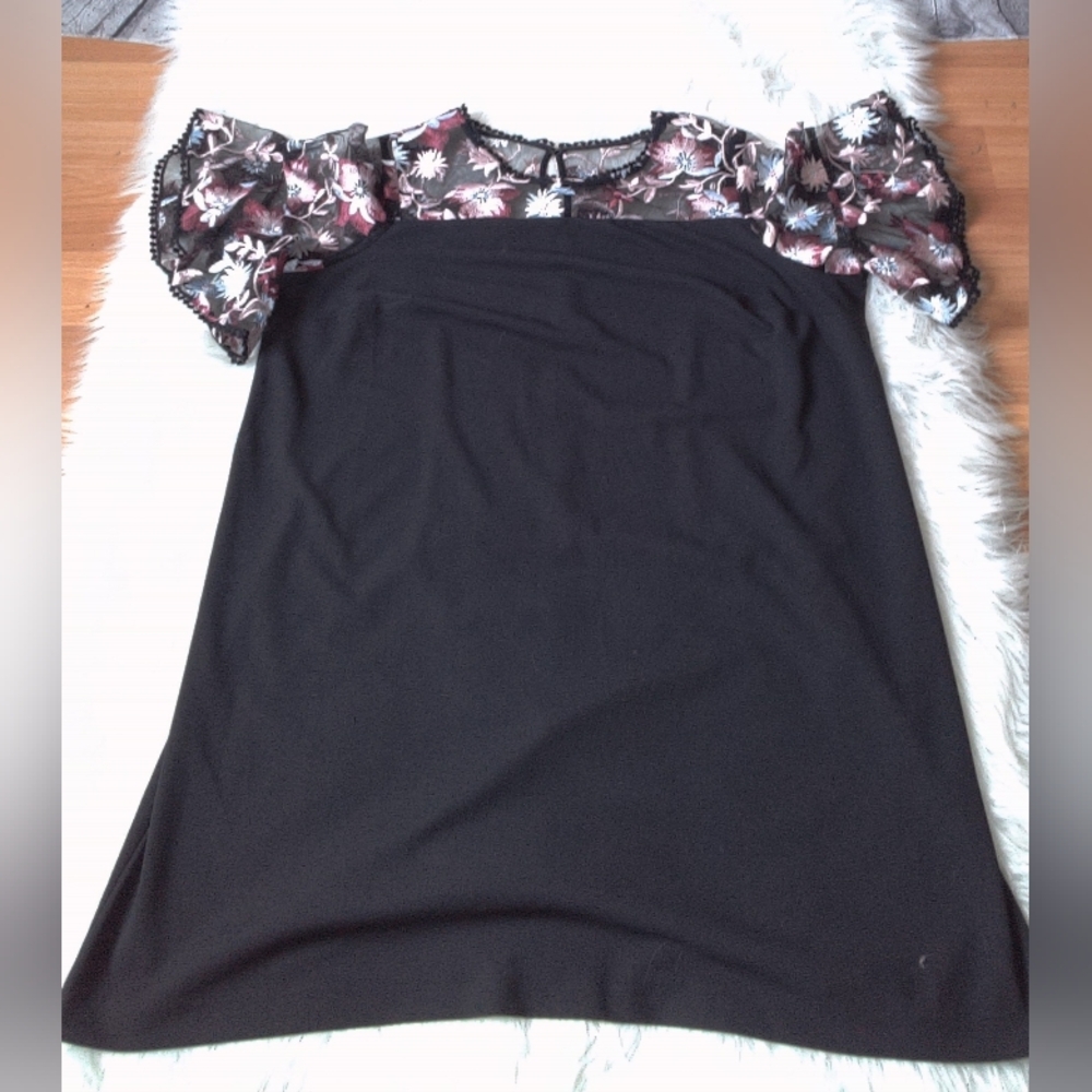 Lane Bryant Black Embroidered Women's Dress Size 20
